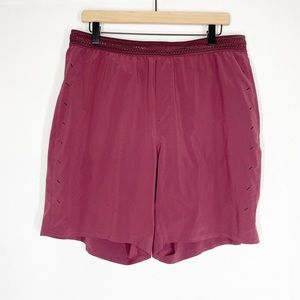 Ten Thousand X Soulcycle session short Mens XXL Maroon 7"